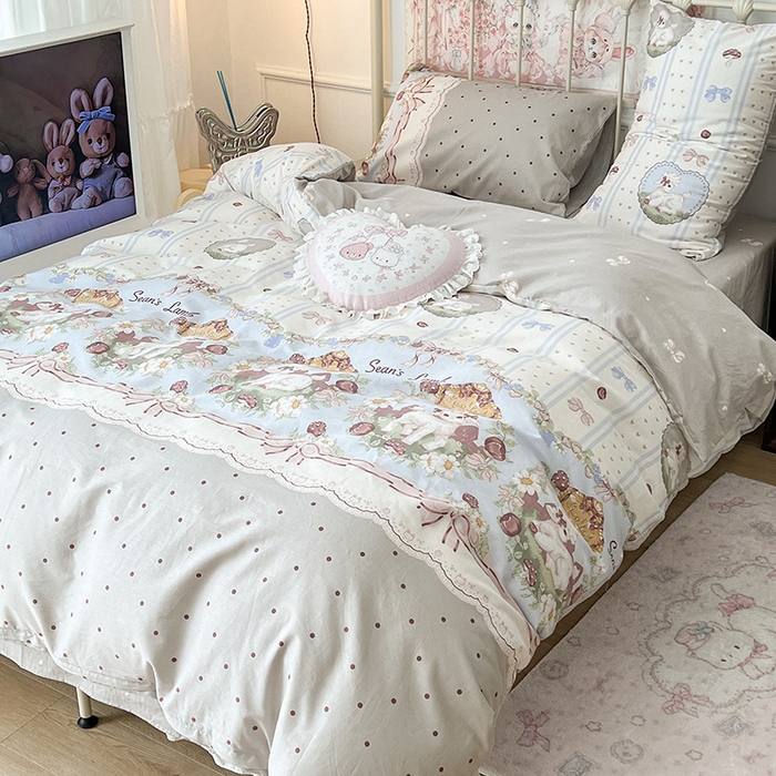 91家纺网 家纺一手货源 找家纺 昔可 2024新款13070全棉四件套系列（第三批） 昭和小羊