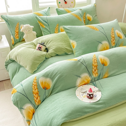 （总）鸿羽樱（鸿羽樱）家纺 2025新款直播热款小清新牛奶绒四件套