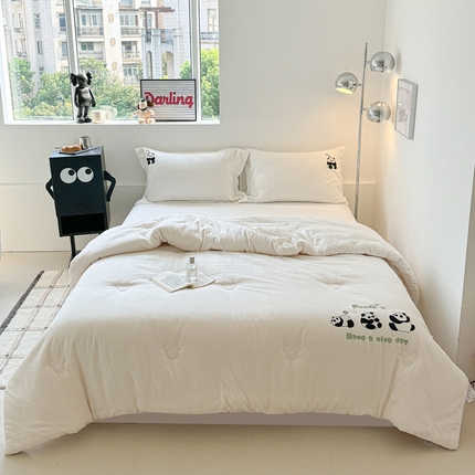 91家纺网 家纺一手货源 找家纺 （总）莱登卡奴 2025春夏款A类全棉水洗棉提花刺绣款大豆被