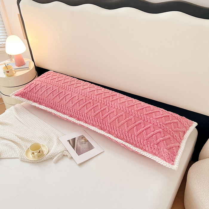 91家纺网 家纺一手货源 找家纺 梦舒羽 2025新款220克高克重塔芙绒枕套1.8m枕芯套情侣1.5枕头套 温柔粉