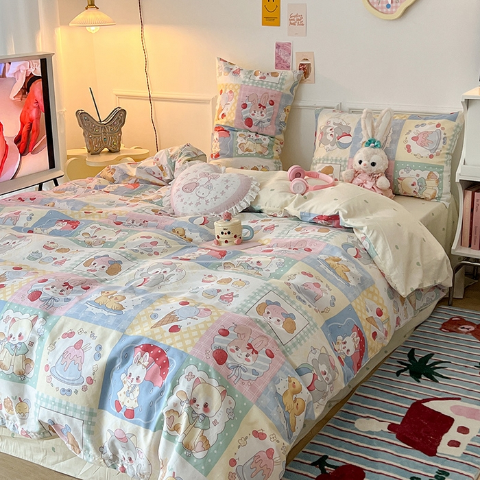 91家纺网 家纺一手货源 找家纺 昔可 2024新款13070全棉四件套系列（第三批） 昭和萌宠