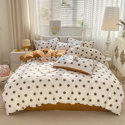 91家纺网 家纺一手货源 找家纺 （总）悦织湾家纺 2025新款轻奢北欧风小清新印花水洗棉四件套