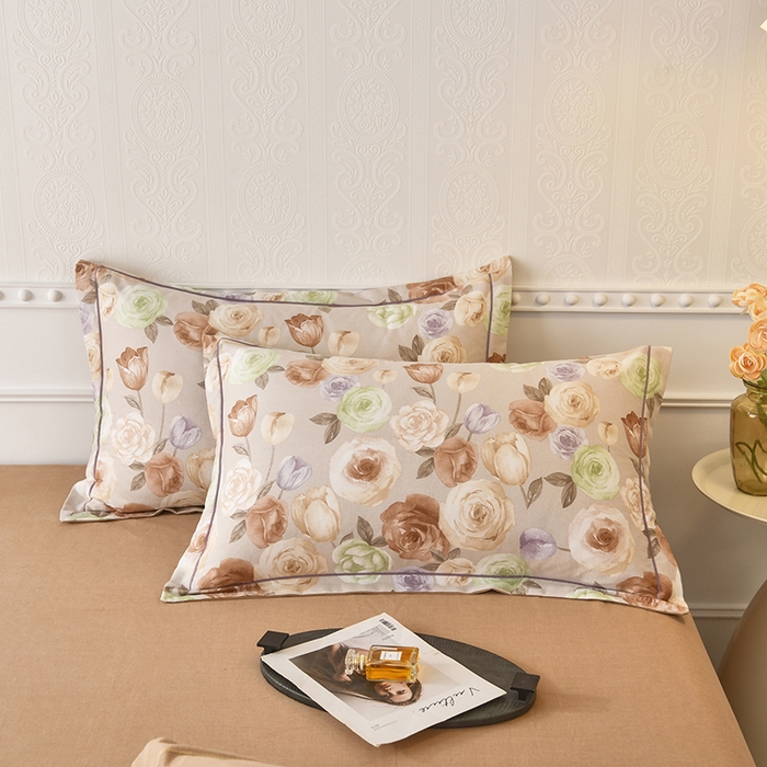 91家纺网 家纺一手货源 找家纺 优尚家纺 2025新款全棉磨毛纯棉喷气印花清新轻奢款四件套 轻奢款-古韵芳华