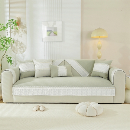 91家纺网 家纺一手货源 找家纺 （总）2024新款轻法式奶油风柔软雪尼沙发垫-奶油泡芙