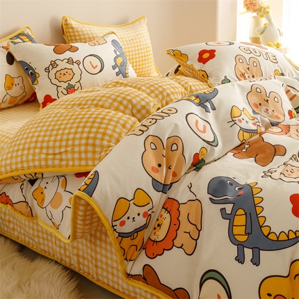 91家纺网 家纺一手货源 找家纺 （总）红粉佳人 2025新款棉加绒印花单被套