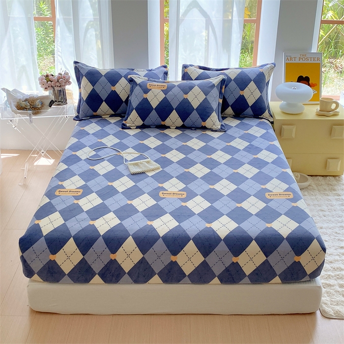 91家纺网 家纺一手货源 找家纺 凯儿家纺  2024新款加厚高克重印花系列单床笠 英伦时光