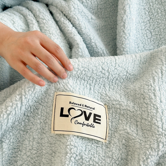 91家纺网 家纺一手货源 找家纺 沐棉 2024新款羊羔绒泰迪绒毛毯 湖蓝色