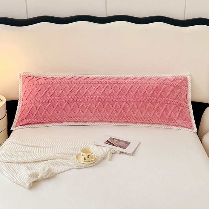 91家纺网 家纺一手货源 找家纺 梦舒羽 2025新款220克高克重塔芙绒枕套1.8m枕芯套情侣1.5枕头套 温柔粉