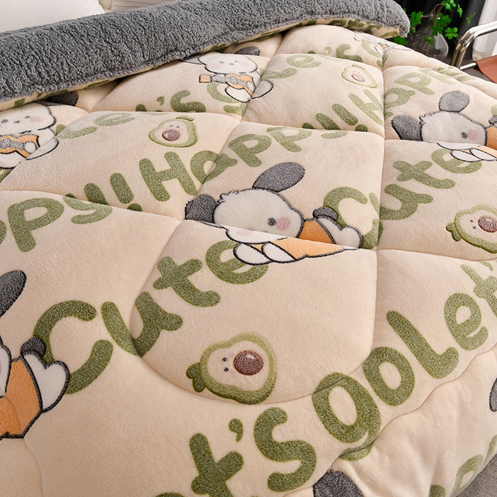 91家纺网 家纺一手货源 找家纺 南北家居 2024新款AB版雪花绒羊羔绒冬被被子被芯 萌宠乐园