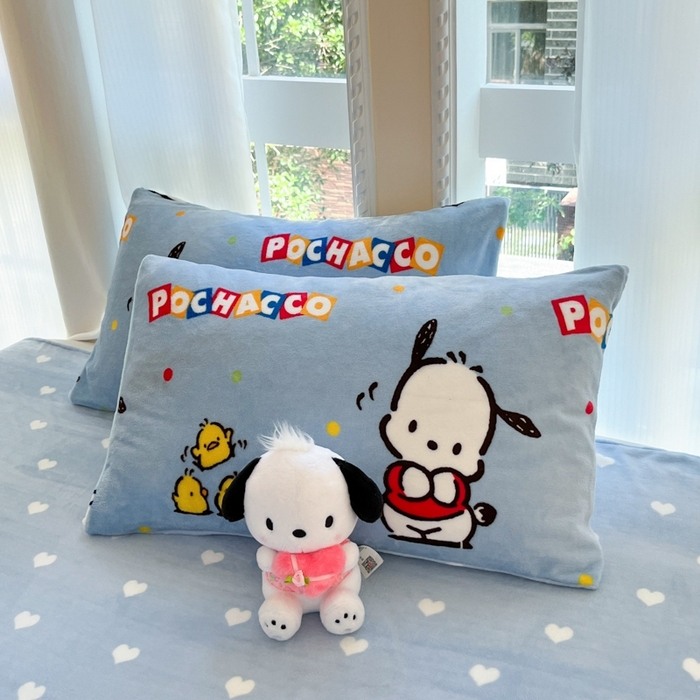 91家纺网 家纺一手货源 找家纺 2024新款三丽鸥牛奶绒小版四件套 牛奶绒小版-活力帕恰狗