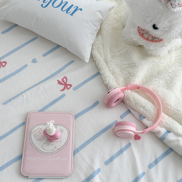 91家纺网 家纺一手货源 找家纺 昔可家纺 2024新款羊羔绒牛奶绒毛毯系列（三）-ins小清新系列 梦幻蝴蝶结