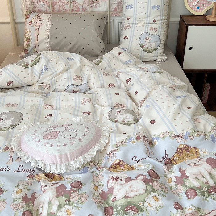91家纺网 家纺一手货源 找家纺 昔可 2024新款13070全棉四件套系列（第三批） 昭和小羊