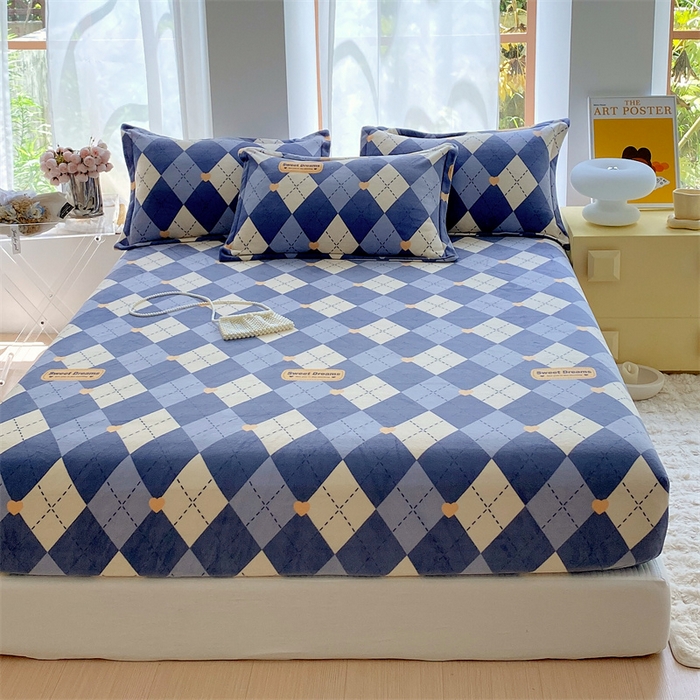 91家纺网 家纺一手货源 找家纺 凯儿家纺  2024新款加厚高克重印花系列单床笠 英伦时光