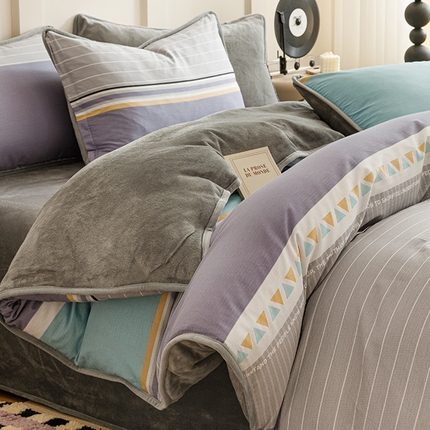 91家纺网 家纺一手货源 找家纺 （总）红粉佳人 2025新款棉加绒印花单被套