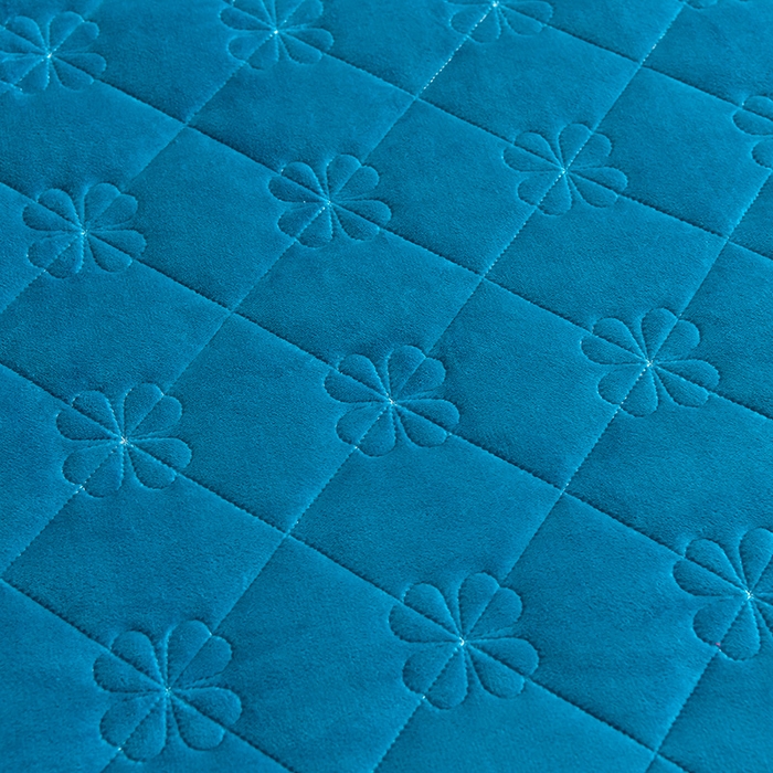 91家纺网 家纺一手货源 找家纺 馨梦缘 2025新款亲肤舒适纯色高克重牛奶绒单床盖 单床盖-蓝