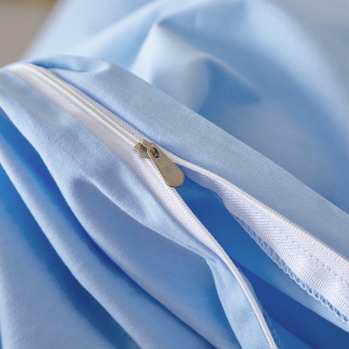 91家纺网 家纺一手货源 找家纺 晶缦家纺 2024新款全棉13376纯色喷气全棉磨毛单品被套 暖芸馨-淡天兰