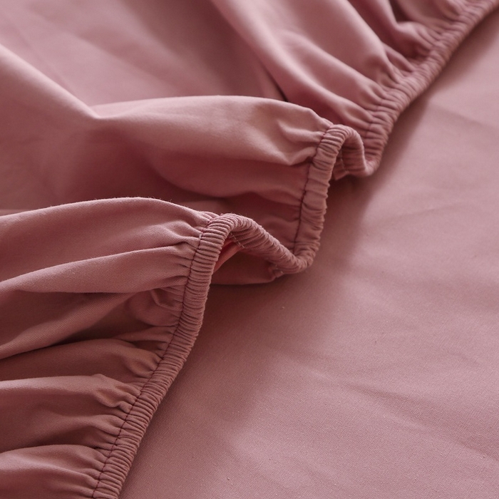 91家纺网 家纺一手货源 找家纺 晶缦家纺 2024新款全棉13376纯色喷气全棉磨毛单品床笠 暖芸馨-山黎豆红