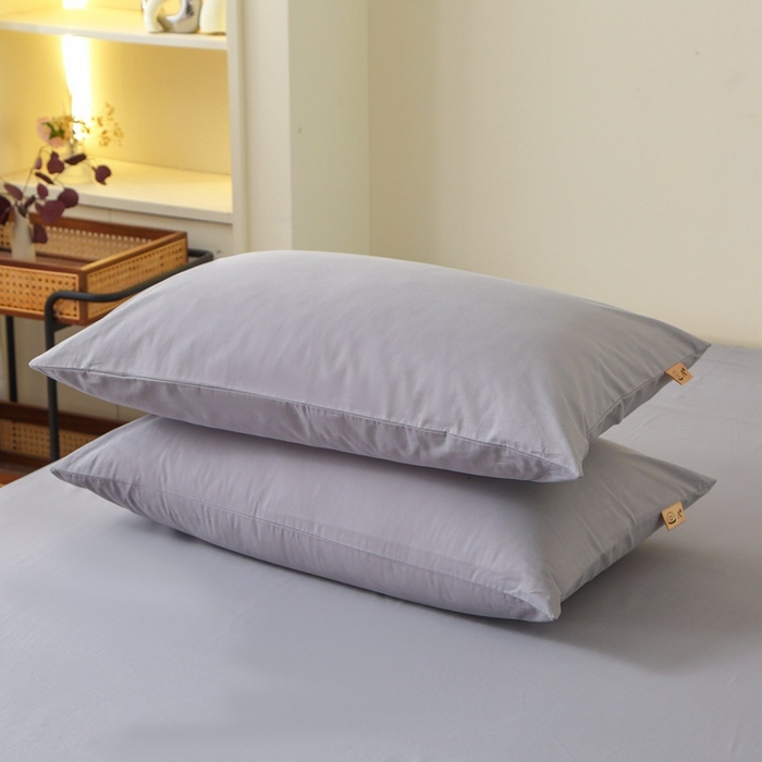 91家纺网 家纺一手货源 找家纺 晶缦家纺 2024新款全棉13376纯色喷气全棉磨毛单品枕套 暖芸馨-浅青灰