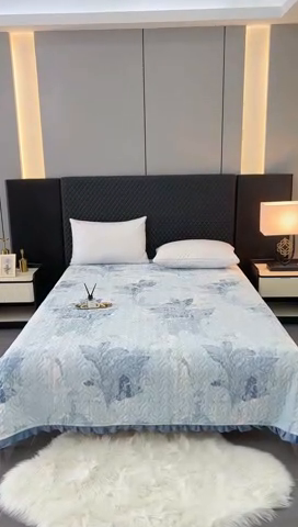 91家纺网 家纺一手货源 找家纺 有品 2025年牛奶绒花边5D跑量款夹棉床盖 国雅