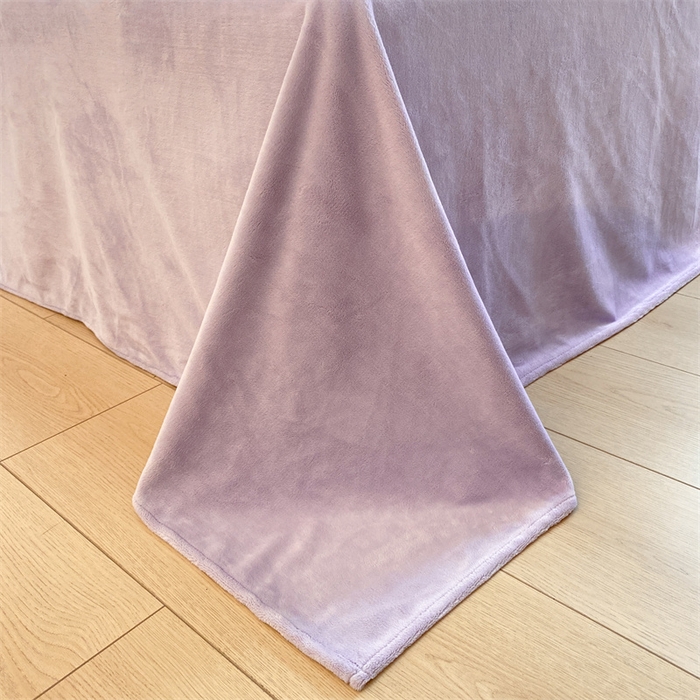 91家纺网 家纺一手货源 找家纺 857家居 2024新款A类牛奶绒纯色双拼四件套 奶昔紫