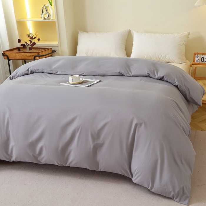 91家纺网 家纺一手货源 找家纺 晶缦家纺 2024新款全棉13376纯色喷气全棉磨毛单品被套 暖芸馨-浅青灰