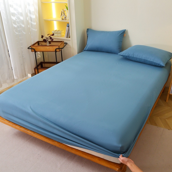 91家纺网 家纺一手货源 找家纺 （总）2025新款100%棉13376纯色喷气全棉磨毛床笠单件纯棉单品床笠加厚保暖床罩床垫保护罩套