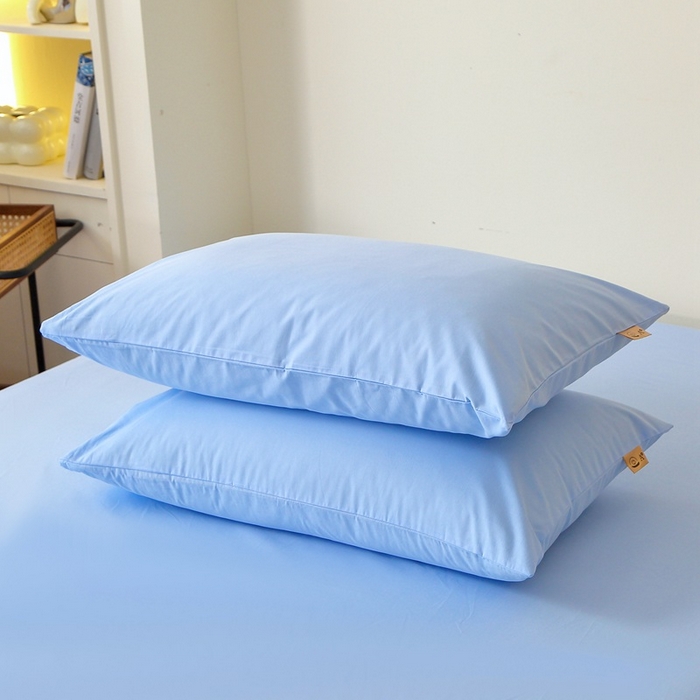 91家纺网 家纺一手货源 找家纺 晶缦家纺 2024新款全棉13376纯色喷气全棉磨毛单品枕套 暖芸馨-淡天兰