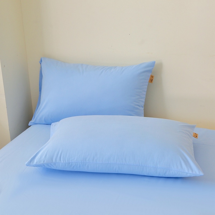 91家纺网 家纺一手货源 找家纺 晶缦家纺 2024新款全棉13376纯色喷气全棉磨毛单品枕套 暖芸馨-淡天兰