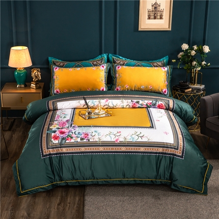 91家纺网 家纺一手货源 找家纺 （总）梵克保罗 2024秋冬新款有氧臻棉绒数码印花9斤四件套（控价+100）