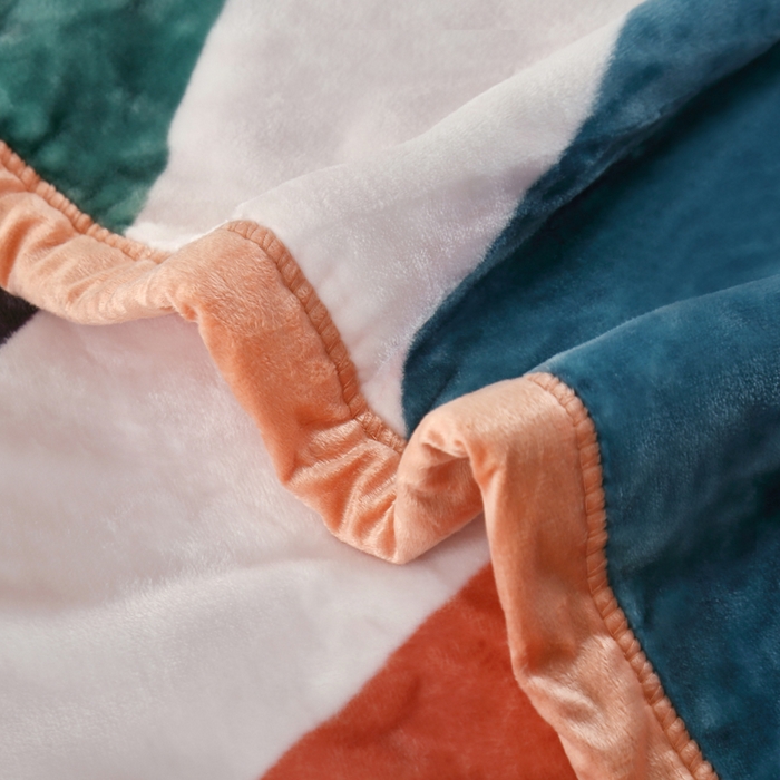 91家纺网 家纺一手货源 找家纺 好艺佳毛毯 2025新款升级多功能3D数码印花毛毯 被套两用拉舍尔云毯 心想事橙