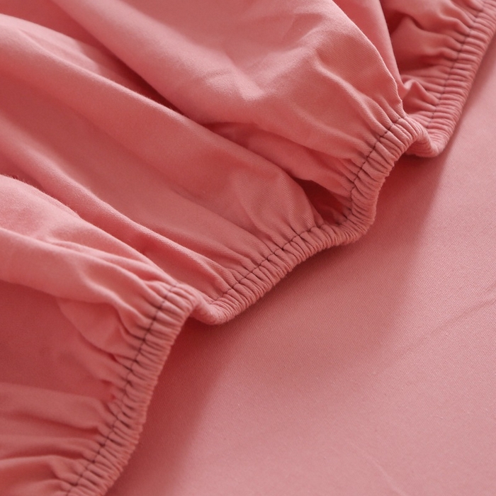 91家纺网 家纺一手货源 找家纺 晶缦家纺 2024新款全棉13376纯色喷气全棉磨毛单品床笠 暖芸馨-蕊红玉