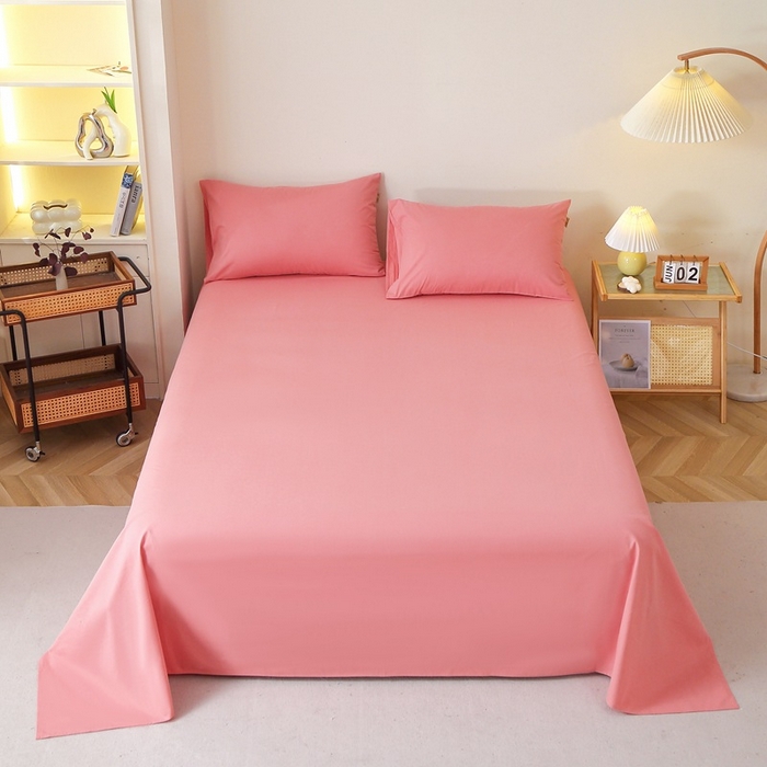 91家纺网 家纺一手货源 找家纺 晶缦家纺 2024新款全棉13376纯色喷气全棉磨毛单品床单 暖芸馨-蕊红玉