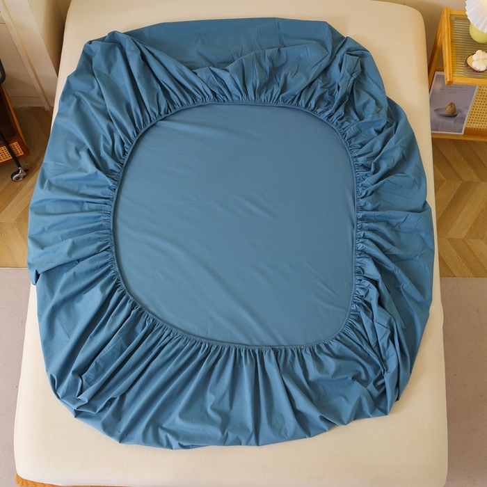 91家纺网 家纺一手货源 找家纺 （总）2025新款100%棉13376纯色喷气全棉磨毛床笠单件纯棉单品床笠加厚保暖床罩床垫保护罩套