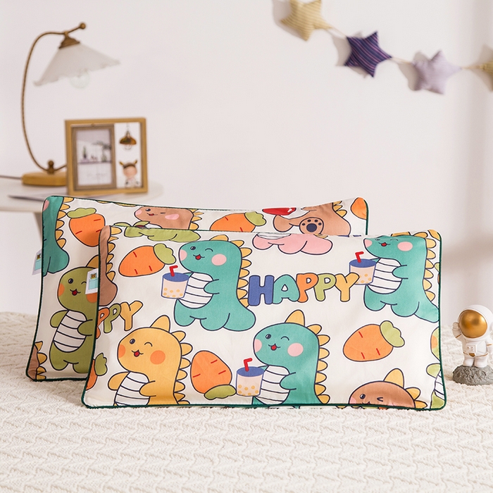 91家纺网 家纺一手货源 找家纺 （总）2024新款A类60支印花儿童枕套纯棉贡缎学生宝宝枕头套