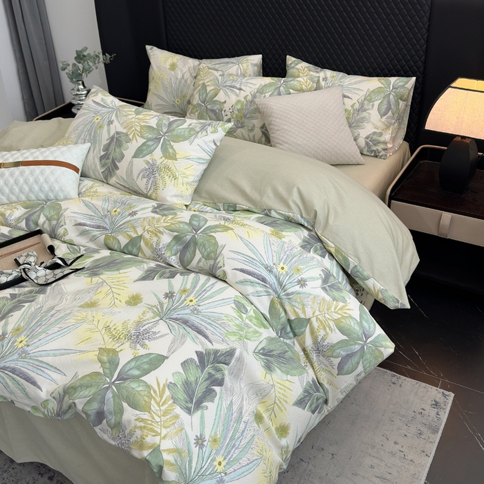 91家纺网 家纺一手货源 找家纺 怡家居 2024新款全棉磨毛印花四件套 月光森林