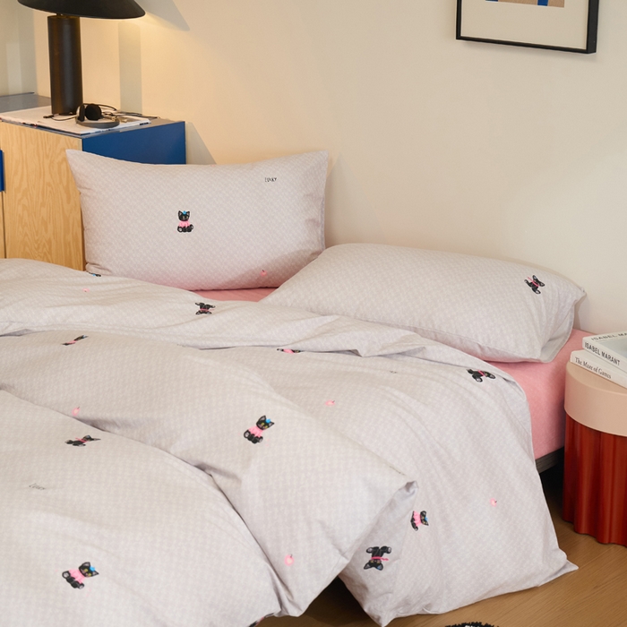 91家纺网 家纺一手货源 找家纺 怡家居 2024新款全棉磨毛印花四件套 萌宠