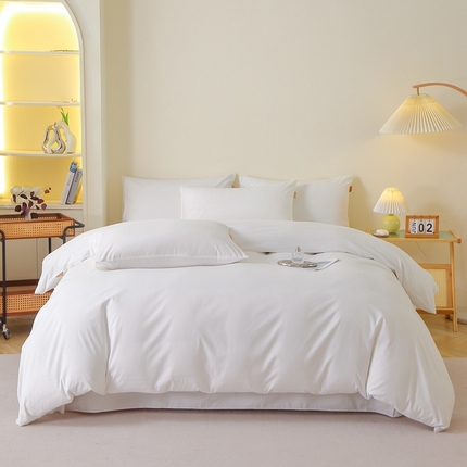 91家纺网 家纺一手货源 找家纺 （总）2025新款100%棉13376纯色喷气全棉磨毛四件套素色保暖加厚纯棉床单款床笠款学生宿舍三件套