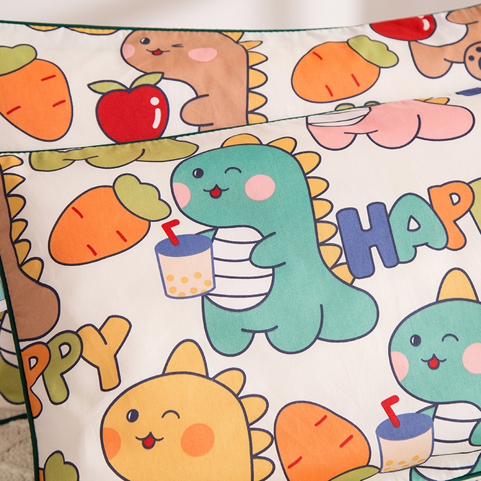 91家纺网 家纺一手货源 找家纺 （总）2024新款A类60支印花儿童枕套纯棉贡缎学生宝宝枕头套