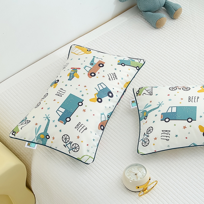 91家纺网 家纺一手货源 找家纺 2024新款A类60支印花儿童枕头套 汽车王国