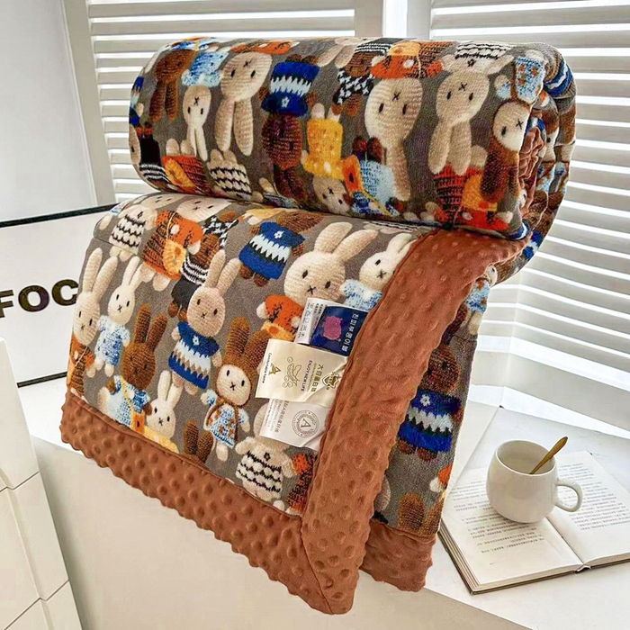 91家纺网 家纺一手货源 找家纺 宜梦家居【需要买家秀请联系老板】 2025新款婴儿牛奶豆豆双面绒春秋被子冬被芯大豆被 牛奶绒幸运兔