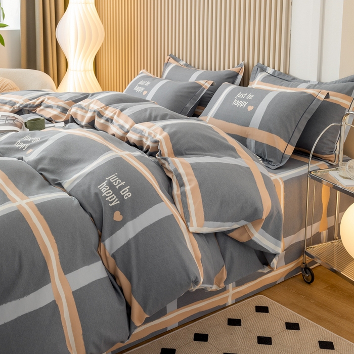 91家纺网 家纺一手货源 找家纺 威布斯 2025新款加厚纯棉全棉磨毛三件套四件套 初遇-蓝