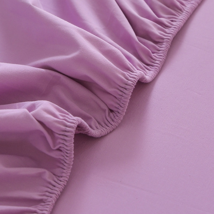 91家纺网 家纺一手货源 找家纺 晶缦家纺 2024新款全棉13376纯色喷气全棉磨毛单品床笠 暖芸馨-雾紫色
