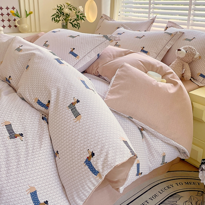 91家纺网 家纺一手货源 找家纺 威布斯 2025新款加厚纯棉全棉磨毛三件套四件套 绅士汪-咖