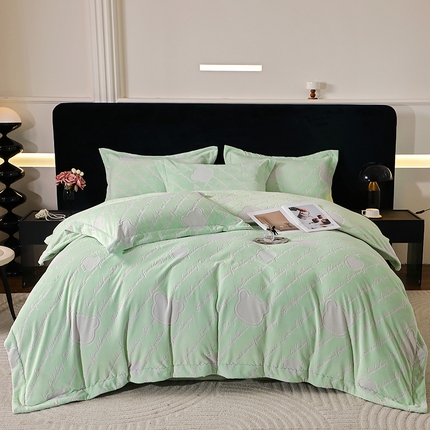 91家纺网 家纺一手货源 找家纺 （总）席之家 2024新款A类平雕印花全消光260克雅丝绒四件套