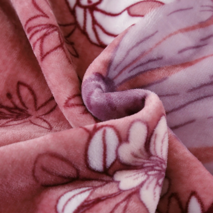 91家纺网 家纺一手货源 找家纺 好艺佳毛毯 2025新款升级多功能3D数码印花毛毯 被套两用拉舍尔云毯 金枝玉叶-豆沙