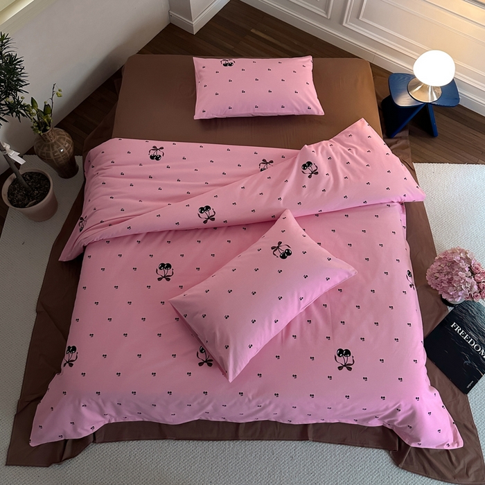 91家纺网 家纺一手货源 找家纺 怡家居 2024新款全棉磨毛印花四件套 小甜心