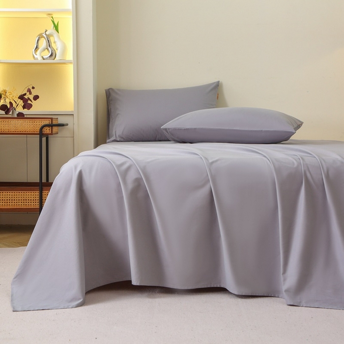 91家纺网 家纺一手货源 找家纺 晶缦家纺 2024新款全棉13376纯色喷气全棉磨毛单品床单 暖芸馨-浅青灰