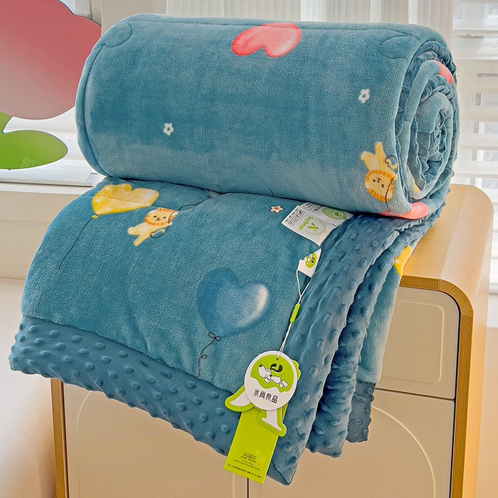 91家纺网 家纺一手货源 找家纺 宜梦家居【需要买家秀请联系老板】 2025新款婴儿牛奶豆豆双面绒春秋被子冬被芯大豆被 牛奶绒鲁尔曼