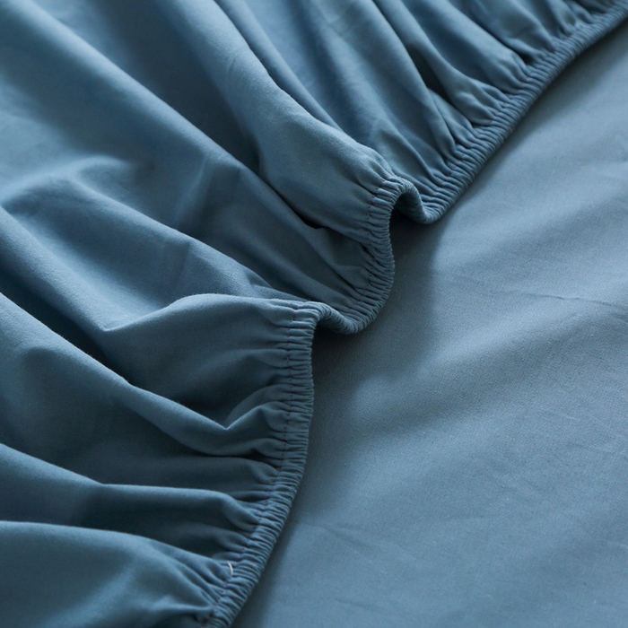 91家纺网 家纺一手货源 找家纺 晶缦家纺 2024新款全棉13376纯色喷气全棉磨毛单品床笠 暖芸馨-蝶翅蓝