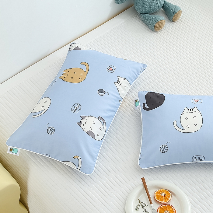 91家纺网 家纺一手货源 找家纺 2024新款A类60支印花儿童枕头套 招财猫